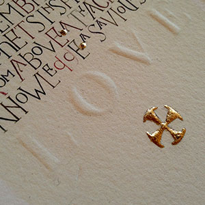 The Good Priest calligraphy detail